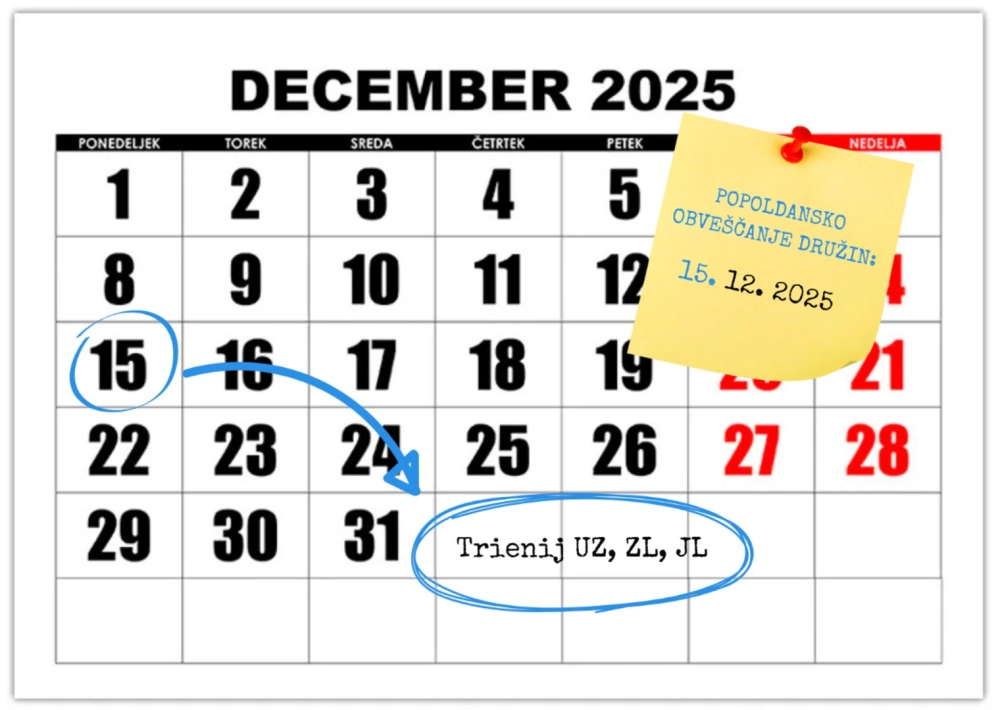 popoldansko obveščanje družin 1. polletje