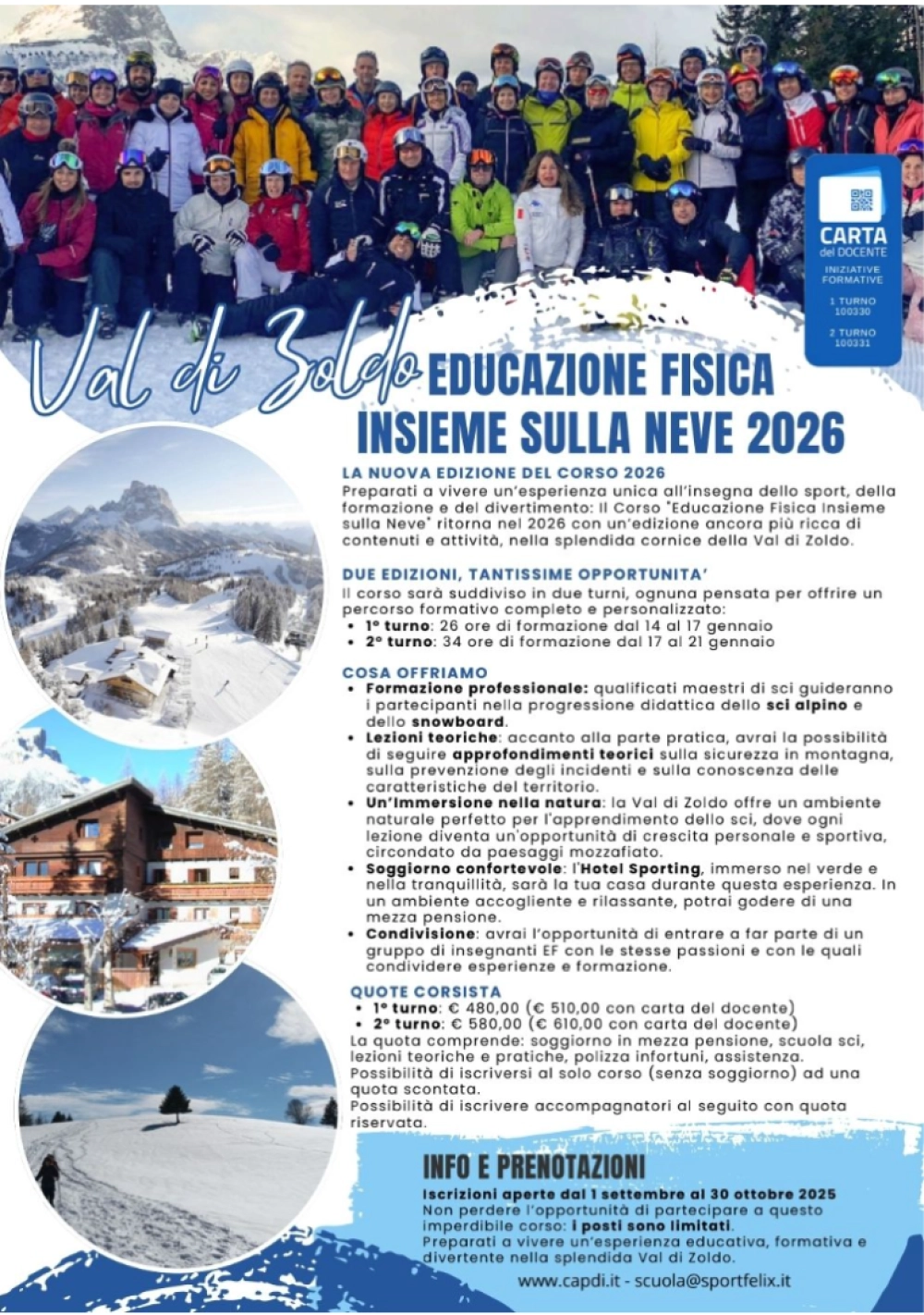 educazione fisica sulla neve