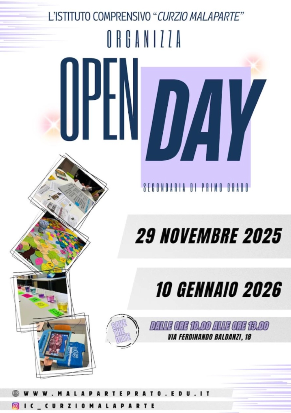 Open Day 2025-26 secondaria I grado locandina
