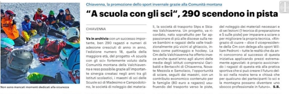 articolo scuola sci 2025