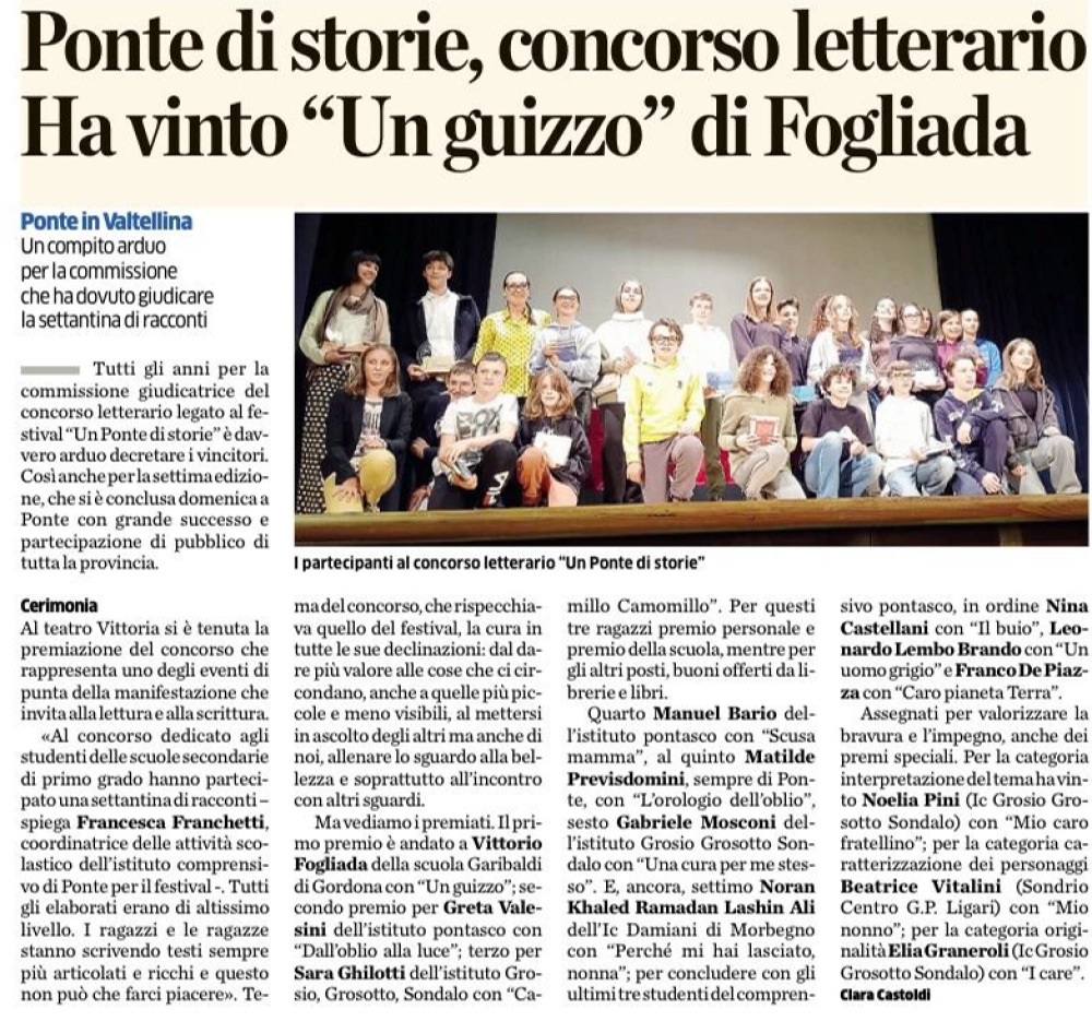 Un ponte di storie premio concorso letterario