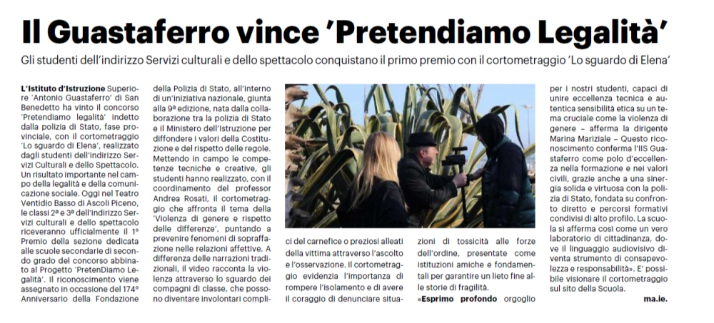 Il Guastaferro vince ’Pretendiamo Legalità’ - RdC