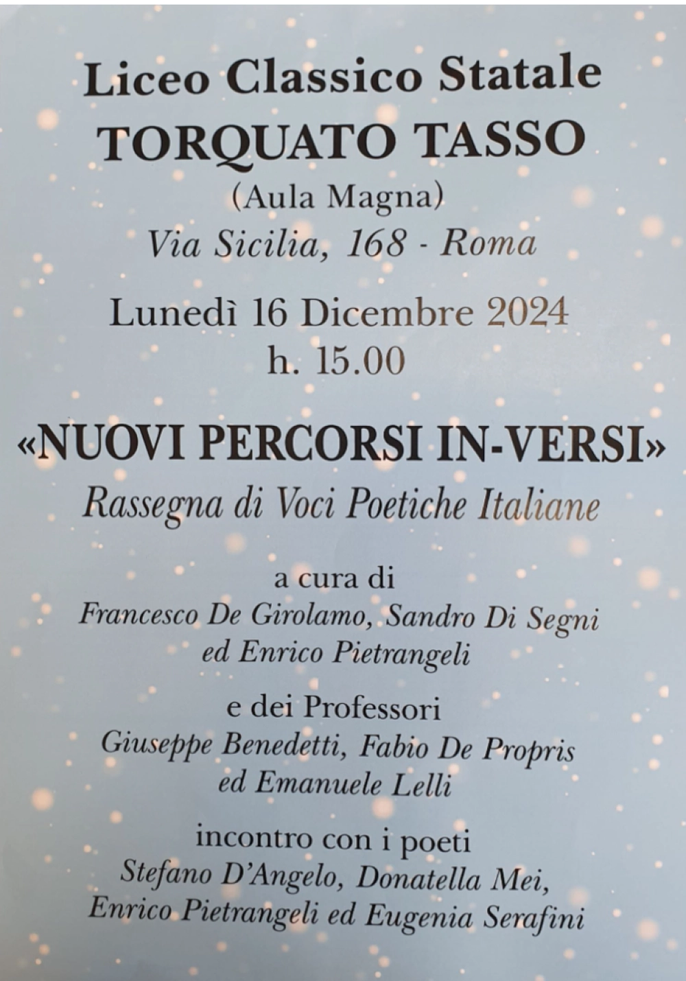 percorsi in versi 16 dicembre 2024