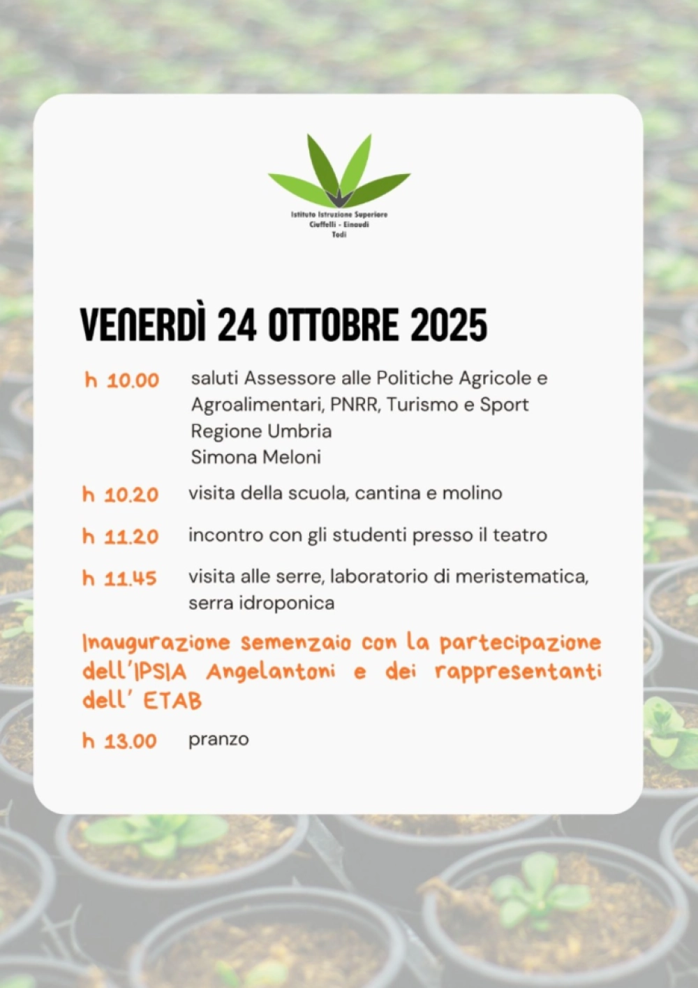 inaugurazione semenzaio