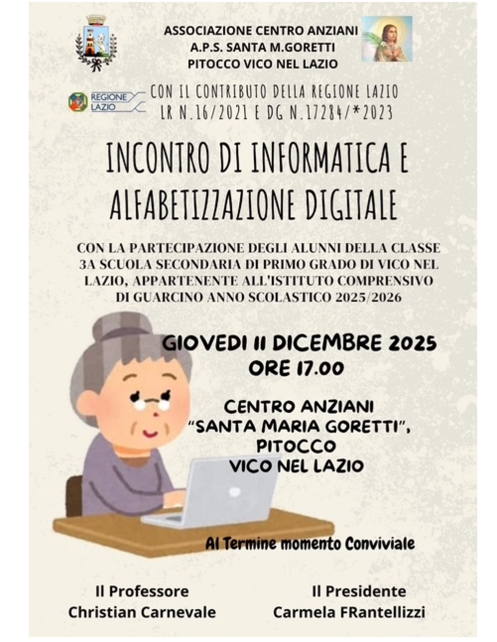 Incontro di informatica e alfabetizzazione digital