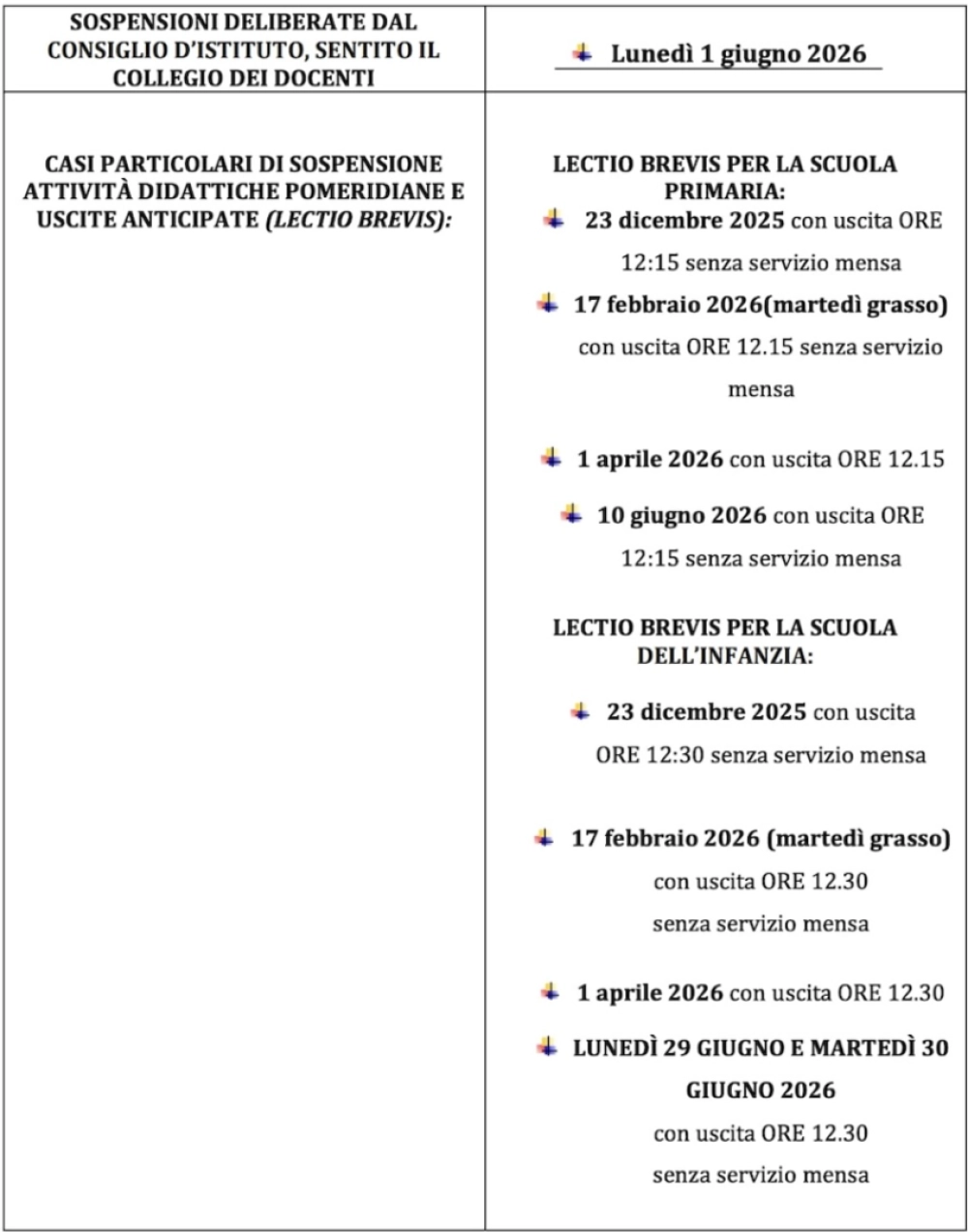 Calendario scolastico 2025-26 Parte 2