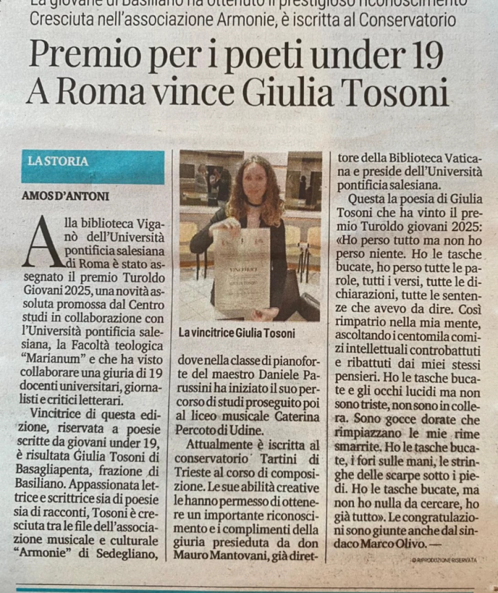 Premio Poesia Turoldo 2025