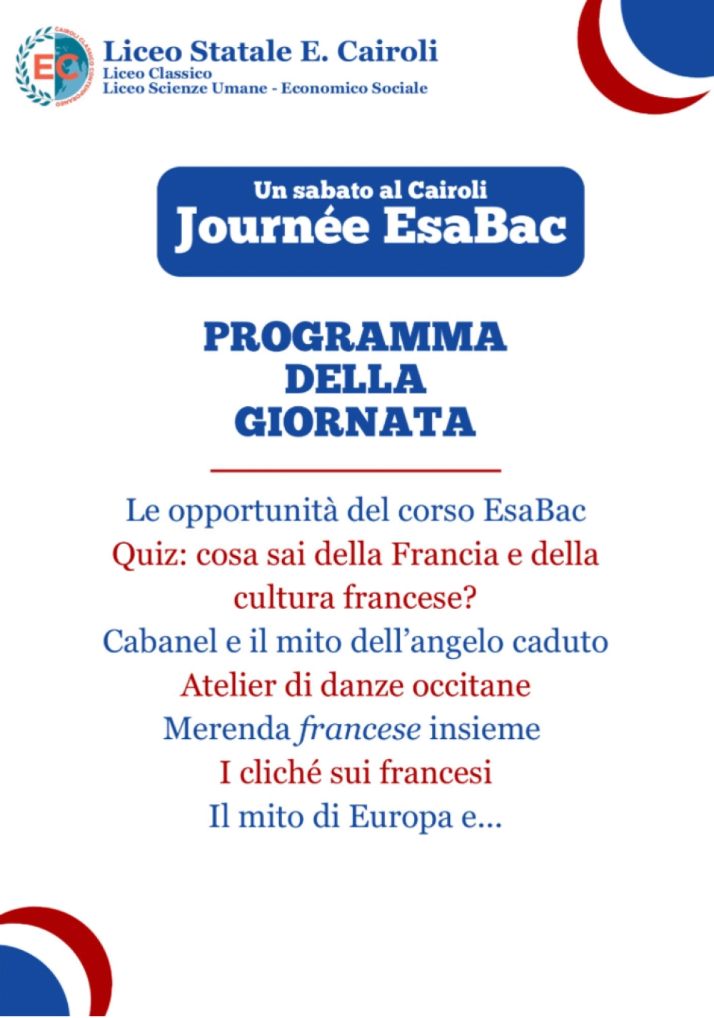 programma giornata esabac