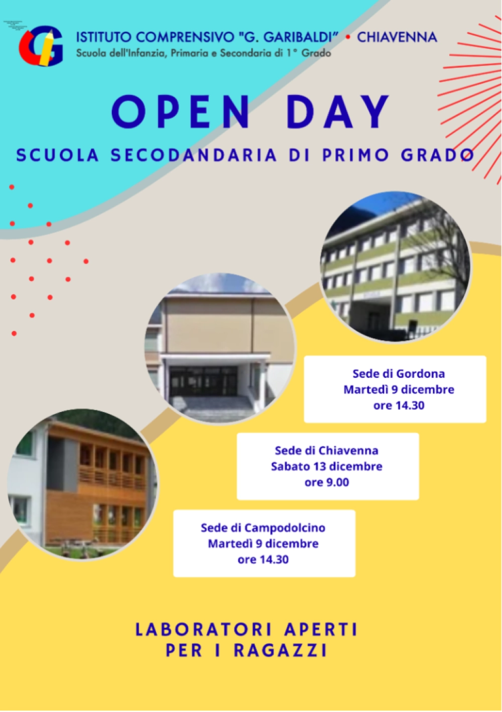 Locandina Open day Secondaria