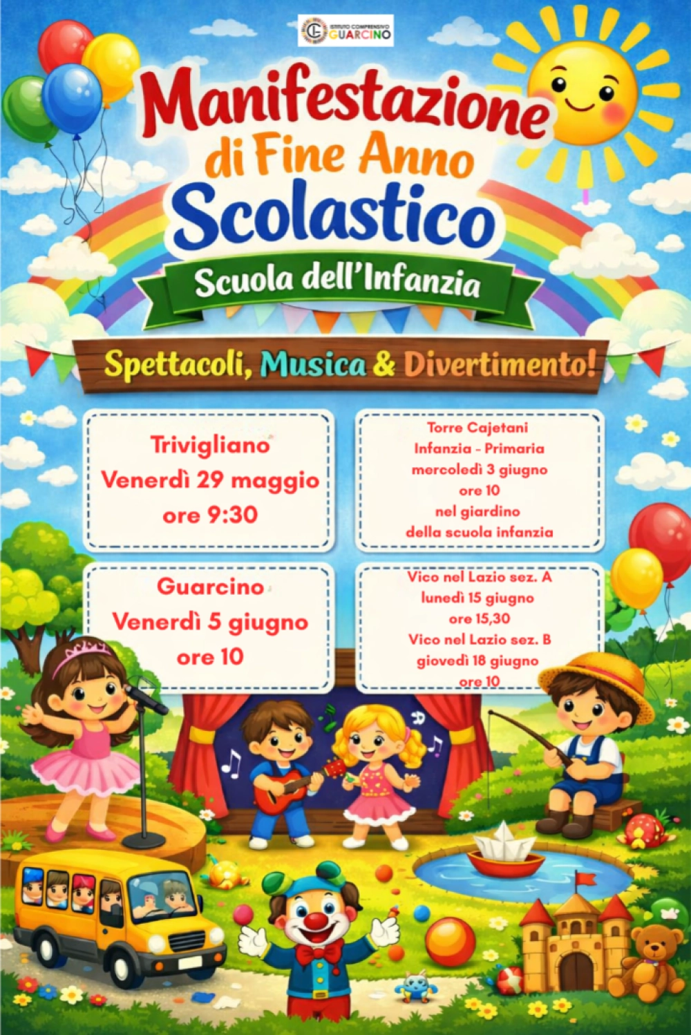 Manifestazione di fine anno scuola infanzia
