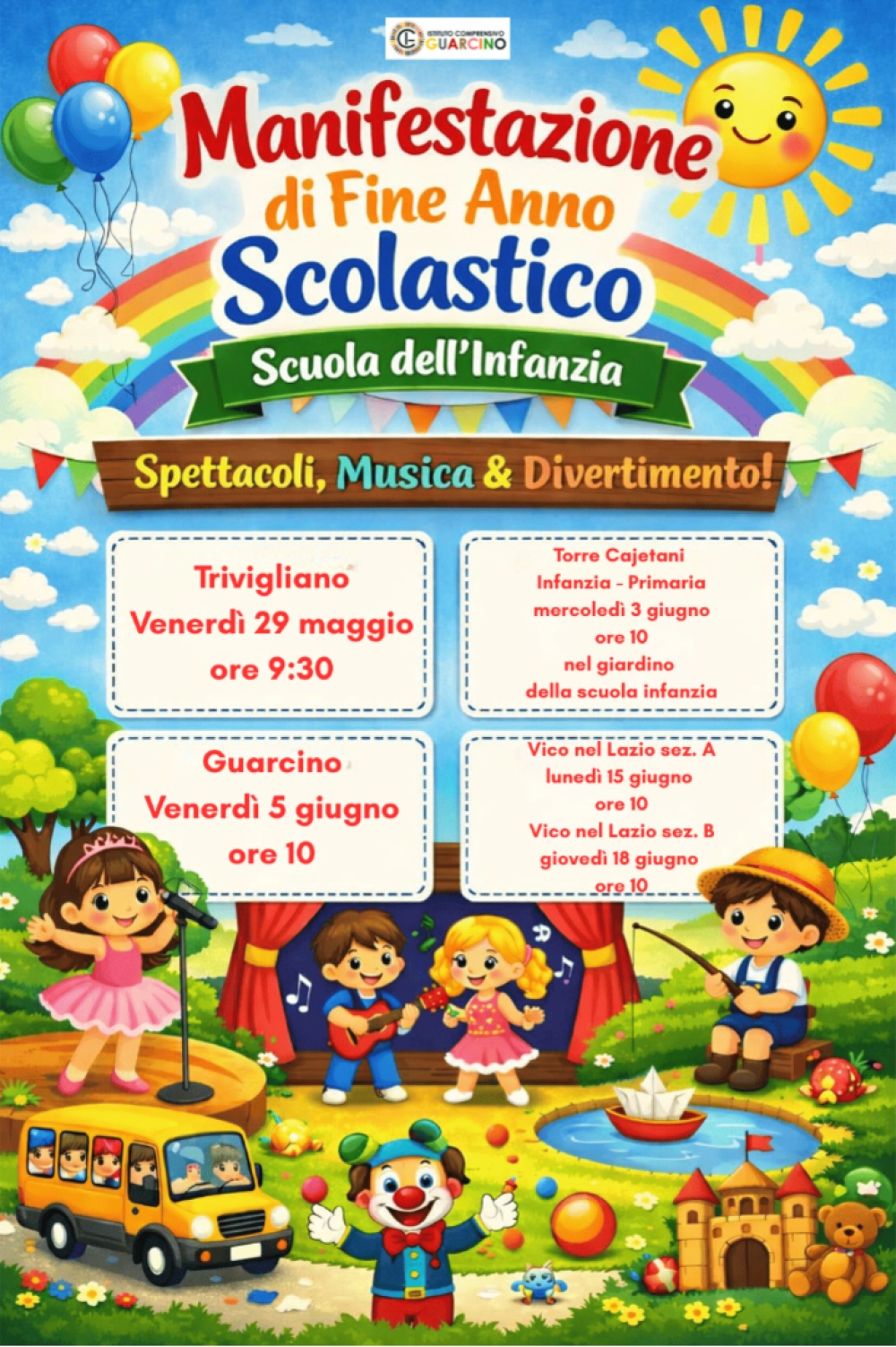 Manifestazione di fine anno scuola infanzia