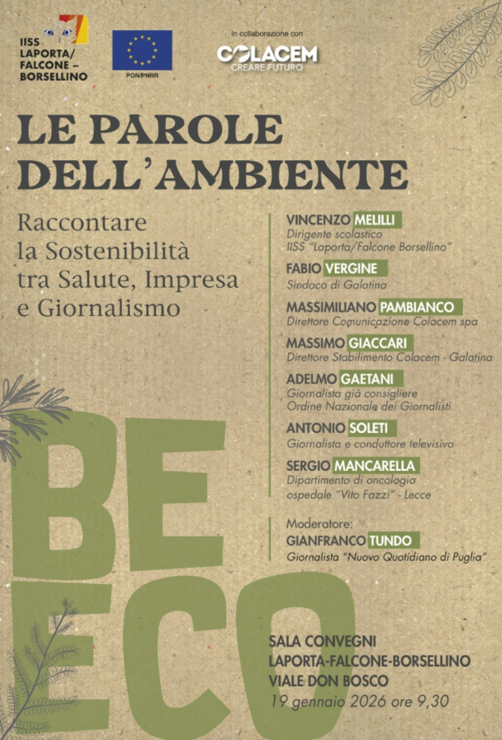 LE PAROLE DELL'AMBIENTE